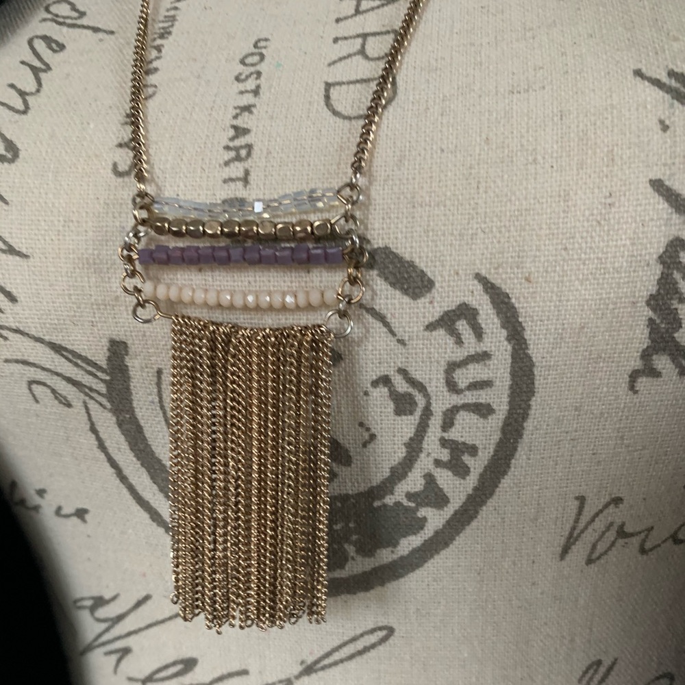 Beaded long necklace